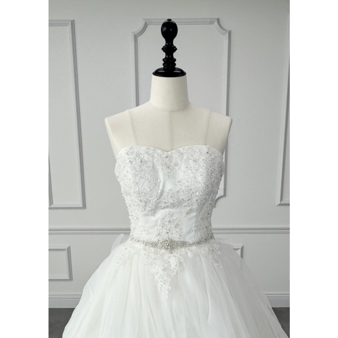 ミロウ Milow MIL5078 プリンセスライン ウェディングドレス ホワイト ファーストオーナー 2way オフショル レディースのフォーマル/ドレス(ウェディングドレス)の商品写真