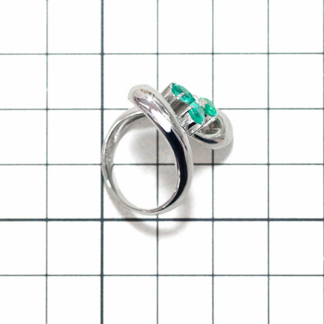 Pt900 ペアシェイプ エメラルド ダイヤモンド リング 0.96ct D0.05ct レディースのアクセサリー(リング(指輪))の商品写真