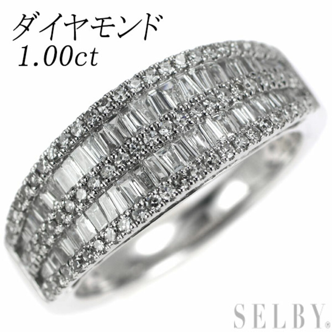 Pt950 シングル/テーパーカット ダイヤモンド リング 1.00ct レディースのアクセサリー(リング(指輪))の商品写真