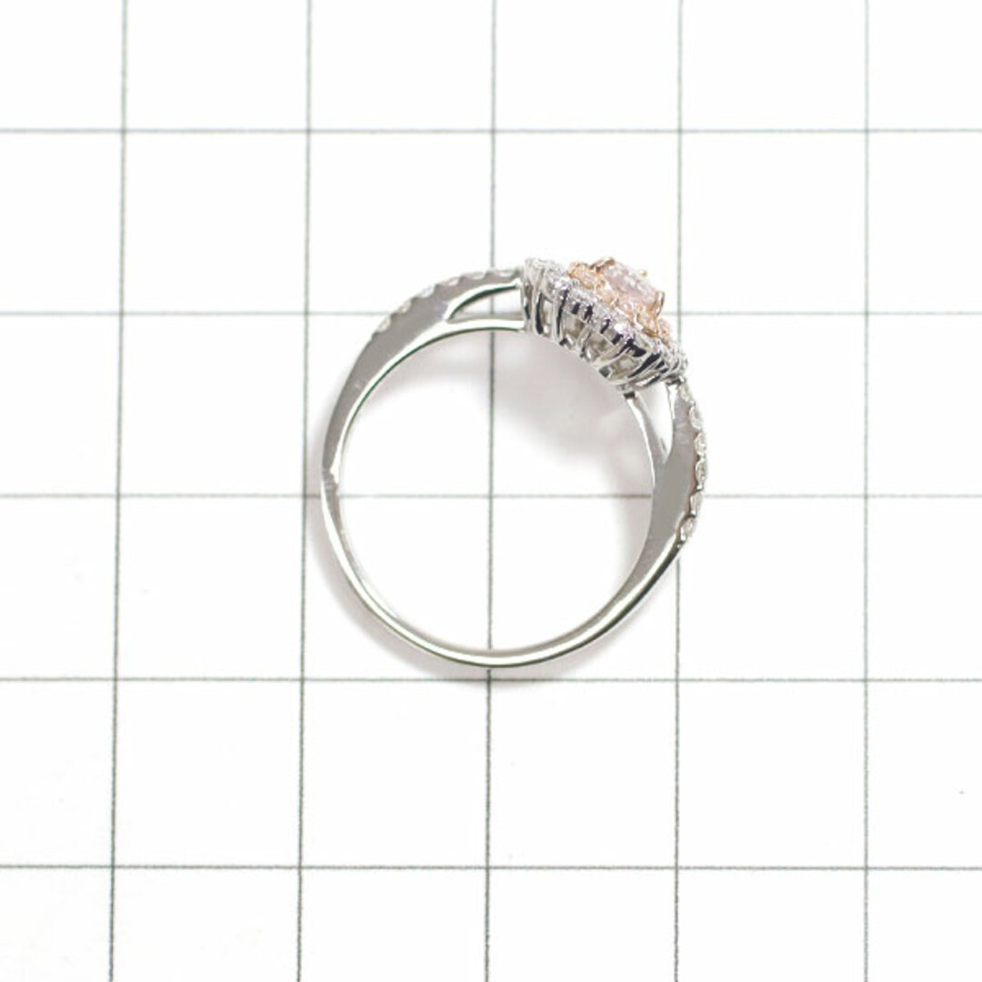 K18/Pt950 ハートシェイプ 天然ピンク/カラーレス ダイヤモンド リング 0.158ct LPP I1 D0.36ct レディースのアクセサリー(リング(指輪))の商品写真