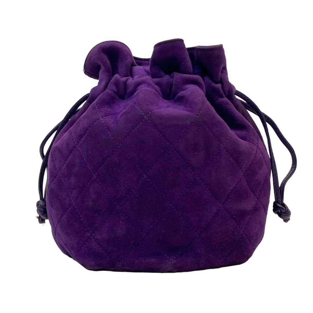 CHANEL(シャネル)のシャネル マトラッセ スエード 巾着 チェーン ショルダー バッグ 紫色 レディースのバッグ(その他)の商品写真