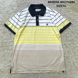 ブルックスブラザース(Brooks Brothers)の大きいサイズ ブルックスブラザーズ マルチボーダー ポロシャツ 半袖 ロゴ刺繍(ポロシャツ)