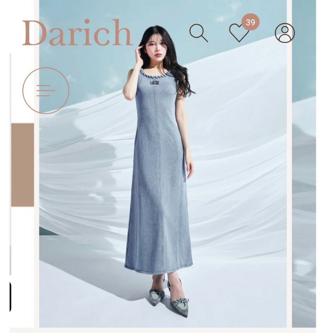 Darich(ダーリッチ)の【新品未開封品】カットデニムロングワンピース レディースのワンピース(ロングワンピース/マキシワンピース)の商品写真