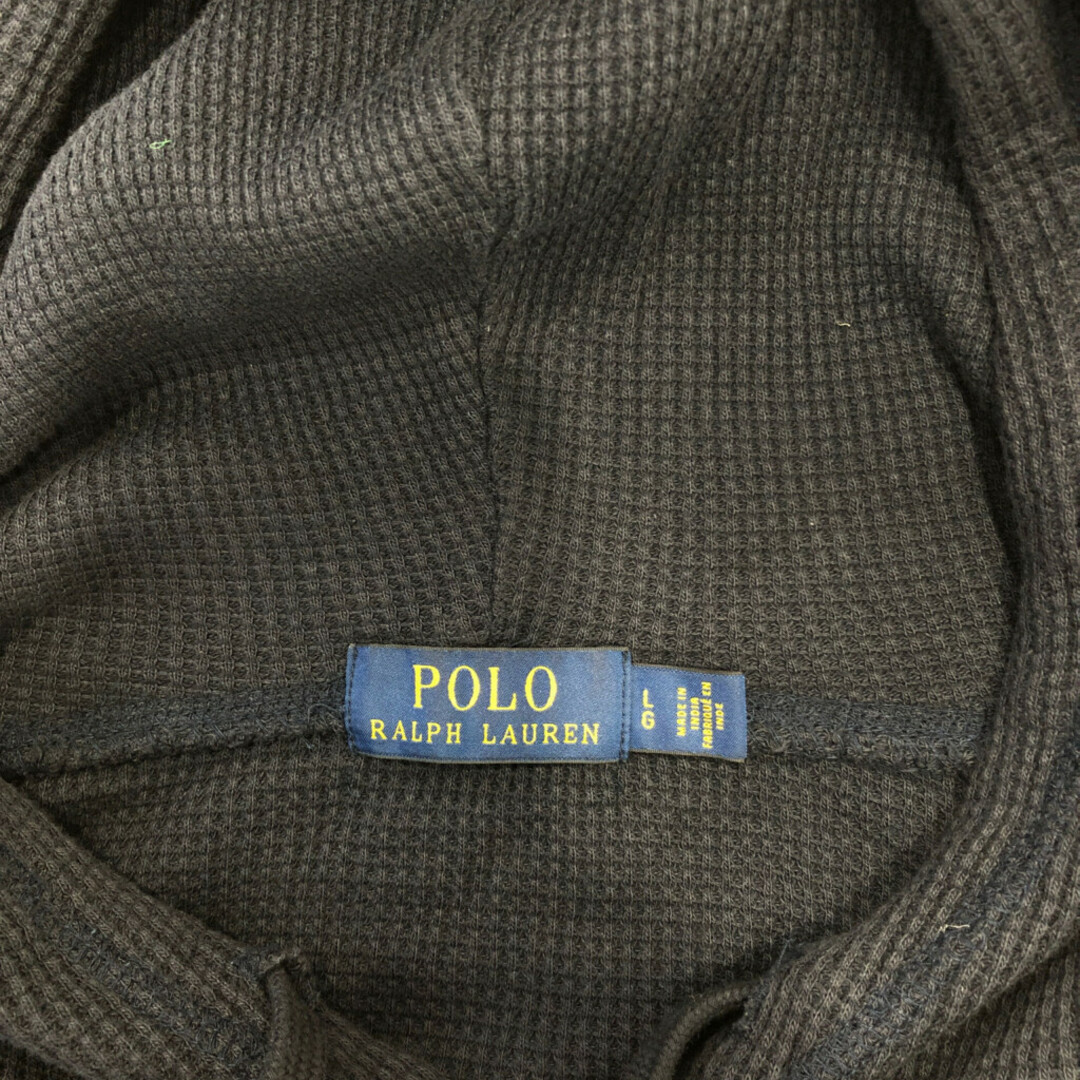POLO RALPH LAUREN(ポロラルフローレン)のPolo by Ralph Lauren ポロ ラルフローレン サーマル パーカー ネイビー (メンズ L) 中古 古着 Q6883 メンズのトップス(Tシャツ/カットソー(七分/長袖))の商品写真