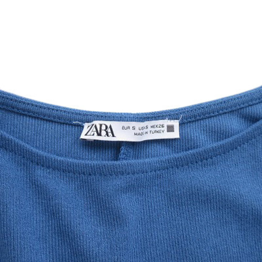 ZARA(ザラ)のザラ ZARA カットソー ニット ギャザー ワイドスリーブ S 青 ブルー レディースのトップス(ニット/セーター)の商品写真