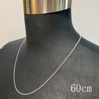 シルバー ロング チェーンネックレス 60cm メンズ ネックレス アクセサリー(ネックレス)