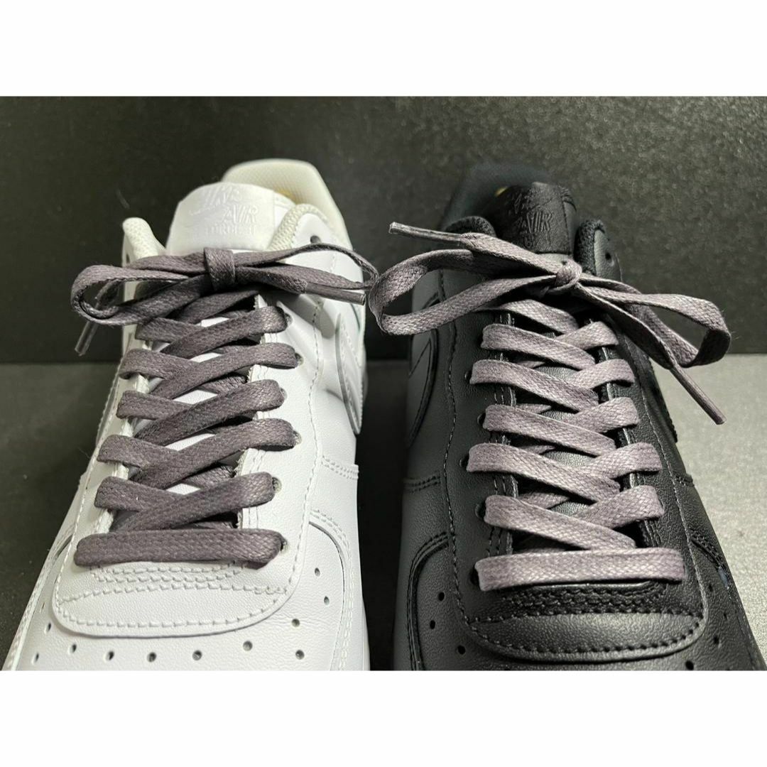 新品120cm ワックスシューレース 靴紐 平紐 黒色 ダークグレー メンズの靴/シューズ(スニーカー)の商品写真