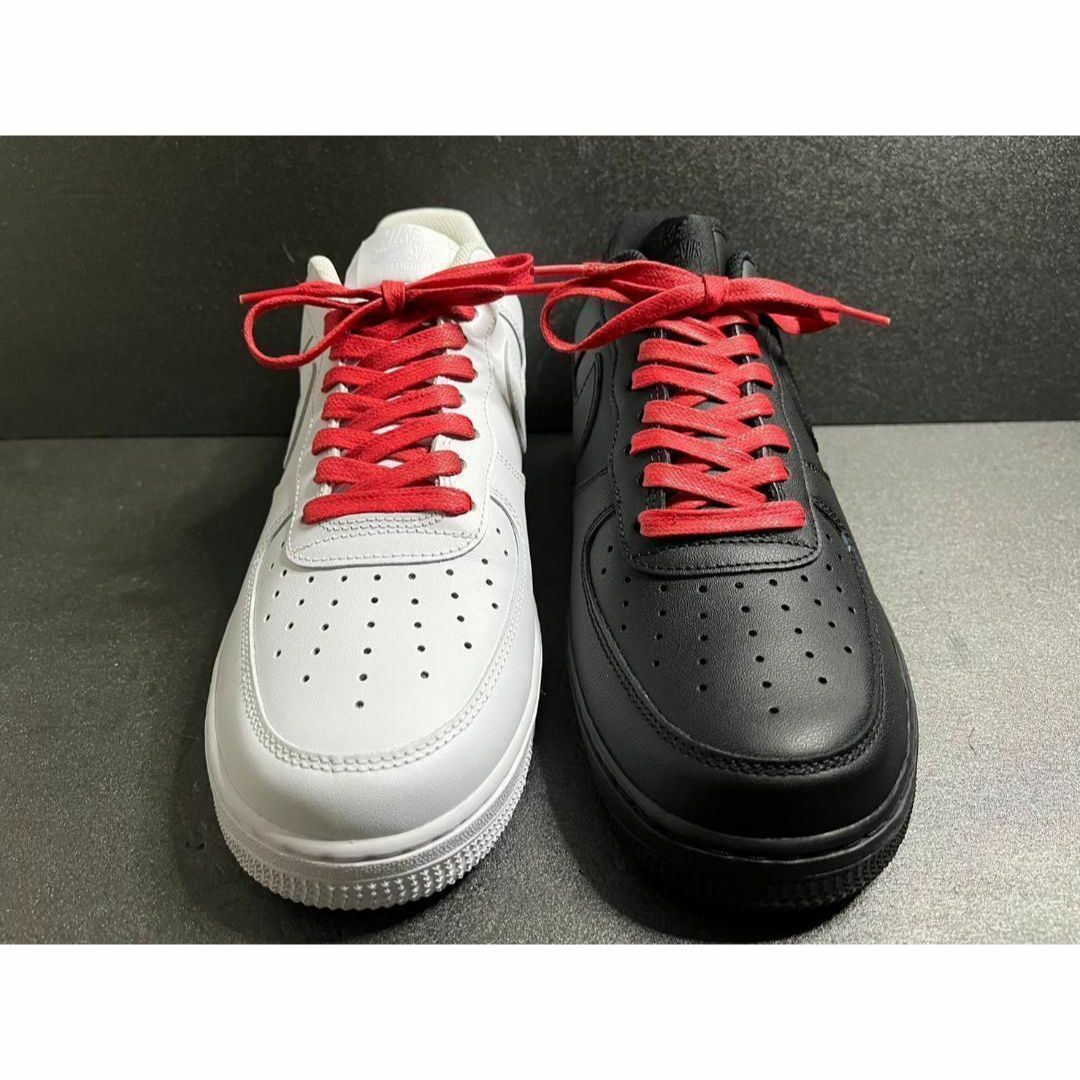 新品120cm ワックスシューレース 靴紐 平紐 黒色 レッド RED ⓵ メンズの靴/シューズ(スニーカー)の商品写真