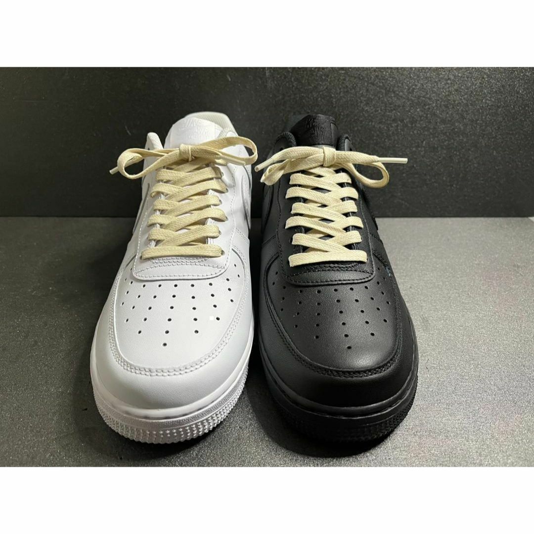 新品120cm ワックスシューレース 靴紐 平紐 黒色 オフホワイト➀ メンズの靴/シューズ(スニーカー)の商品写真