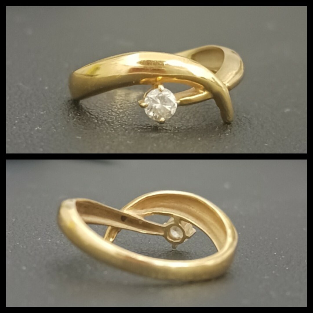 (Y051427)K18 リング YG ダイヤモンド 18金 約12号 ダイヤ レディースのアクセサリー(リング(指輪))の商品写真