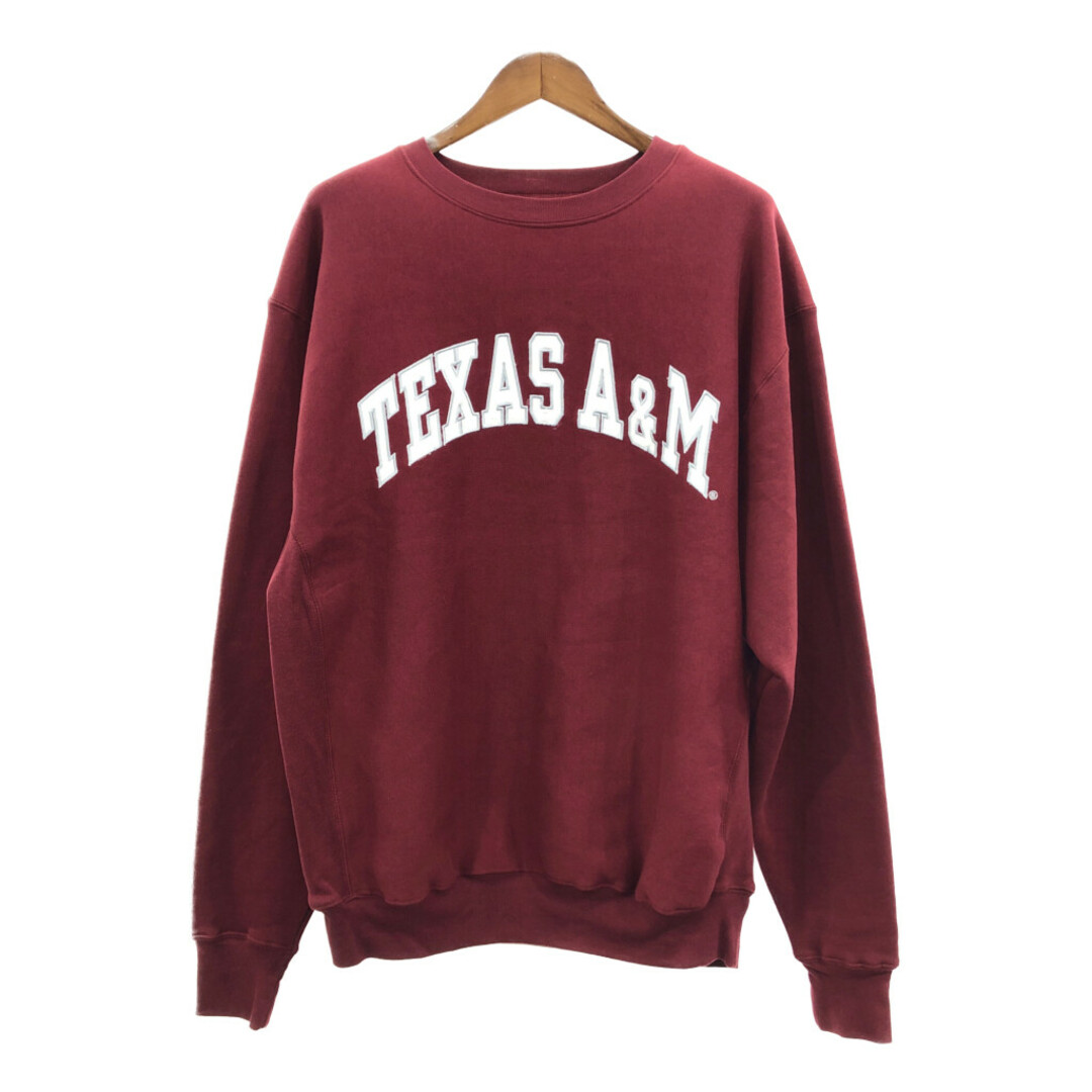 新品タグ付き STEVE&BARRYS スティーブ&ベリーズ TEXAS A&M カレッジ スウェット ワインレッド (メンズ L) 中古 古着 Q6896 メンズのトップス(スウェット)の商品写真