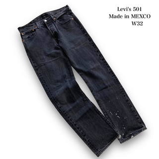 リーバイス(Levi's)の【Levi's】リーバイス501 ペイントブリーチ加工 ブラックデニムパンツ(デニム/ジーンズ)
