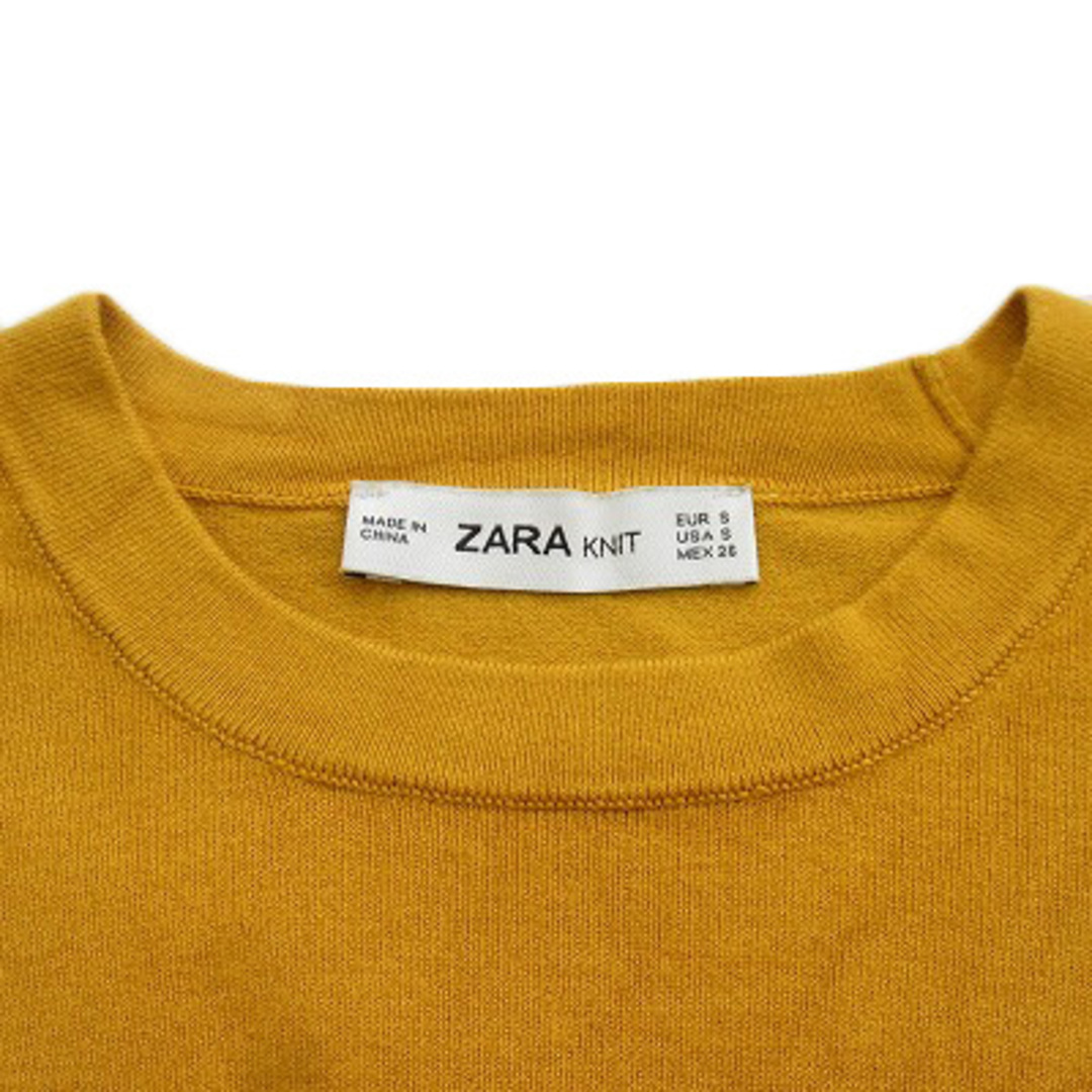 ZARA(ザラ)のザラ ZARA カットソー ニット クルーネック 半袖 S マスタード レディースのトップス(ニット/セーター)の商品写真