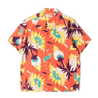 サンサーフ(Sun Surf)の美品 SUN SURF サンサーフ シャツ サイズ:S 20SS キング・プロテア柄 レーヨン アロハシャツ ISLAND KING PROTEA オレンジ 東洋 トップス ハワイアンシャツ カジュアル 半袖【メンズ】【中古】(シャツ)