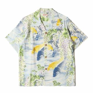 サンサーフ(Sun Surf)の美品 SUN SURF サンサーフ シャツ サイズ:S 20SS 鯉柄 レーヨン アロハシャツ CARP シルバー 東洋 トップス ハワイアンシャツ カジュアル 半袖【メンズ】【中古】(シャツ)