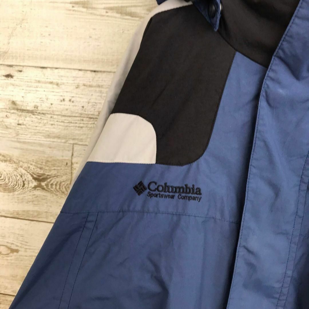 Columbia(コロンビア)の【k6904】USA古着コロンビア90s00s当時物マウンテンパーカー刺繍ロゴ紺 メンズのジャケット/アウター(マウンテンパーカー)の商品写真