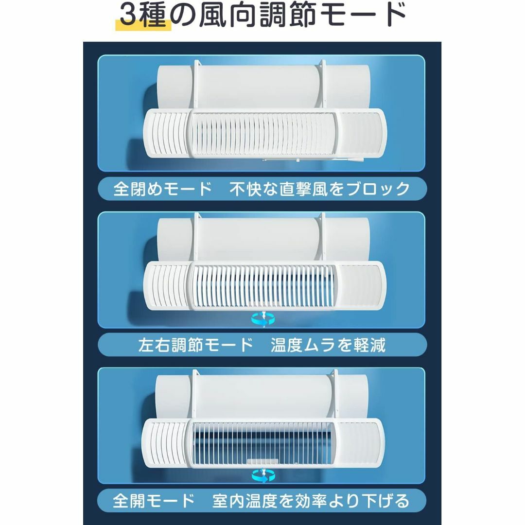 新登場 エアコン風よけ 壁掛け式 エアコンルーバー 調整可能 角度自由調整 簡単 スマホ/家電/カメラの冷暖房/空調(エアコン)の商品写真