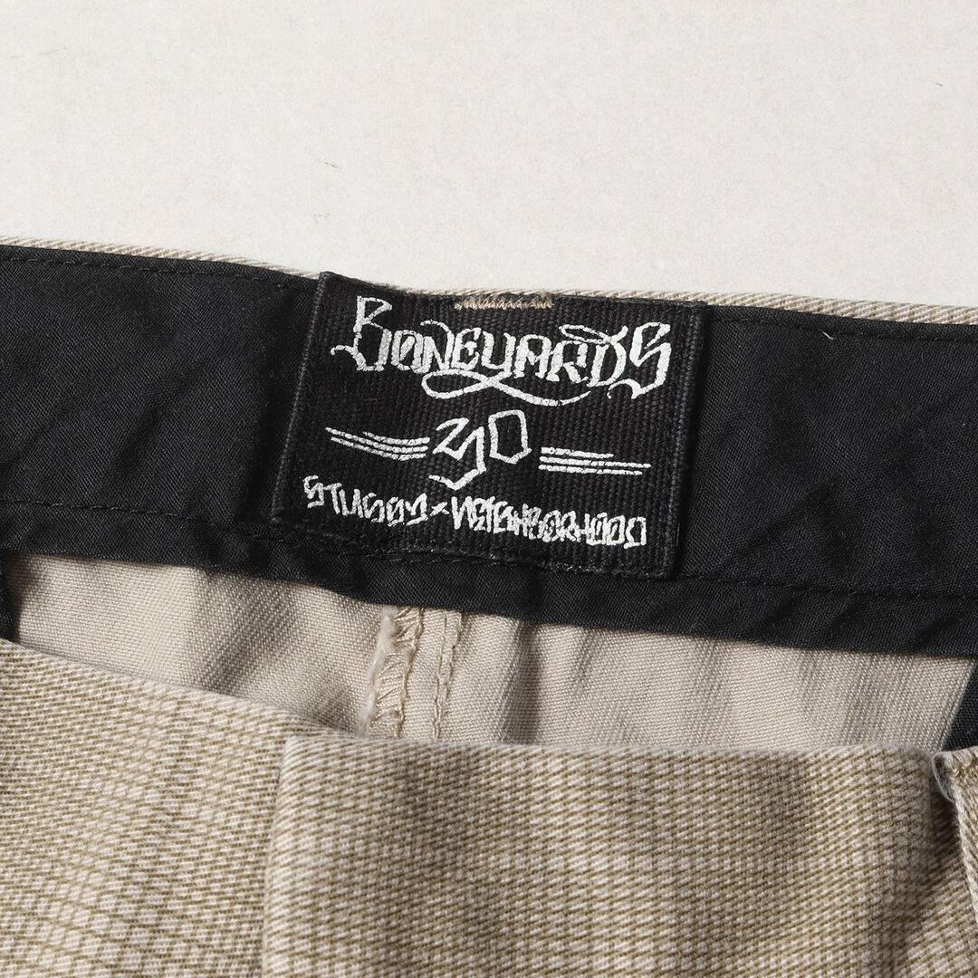 STUSSY(ステューシー)のSTUSSY ステューシー パンツ サイズ:30 00s NEIGHBORHOOD Boneyards チェック ワークショーツ ベージュ 00年代 アーカイブ ネイバーフッド コラボ ボトムス ズボン ショートパンツ【メンズ】【中古】 メンズのパンツ(ショートパンツ)の商品写真