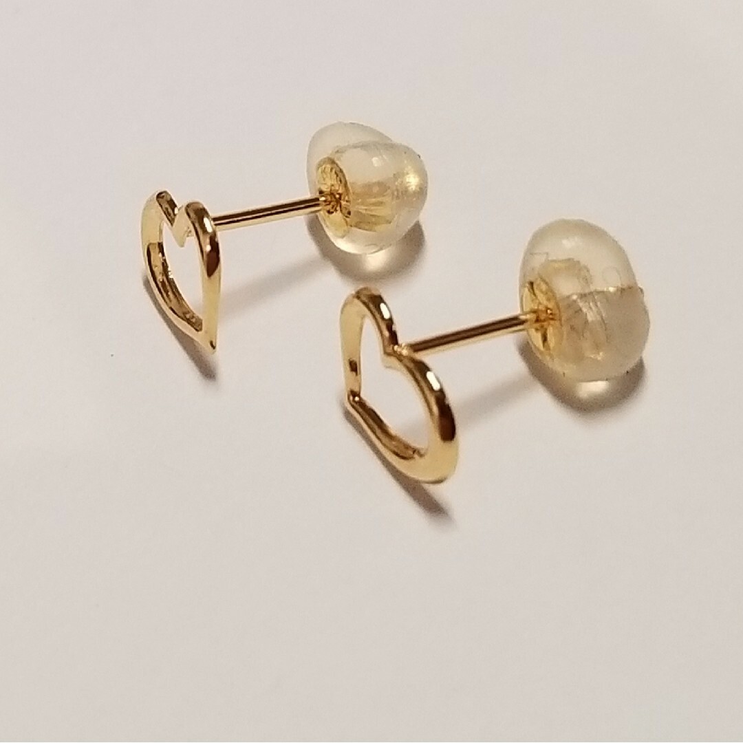 新品　K18オープンハートデザインピアス レディースのアクセサリー(ピアス)の商品写真