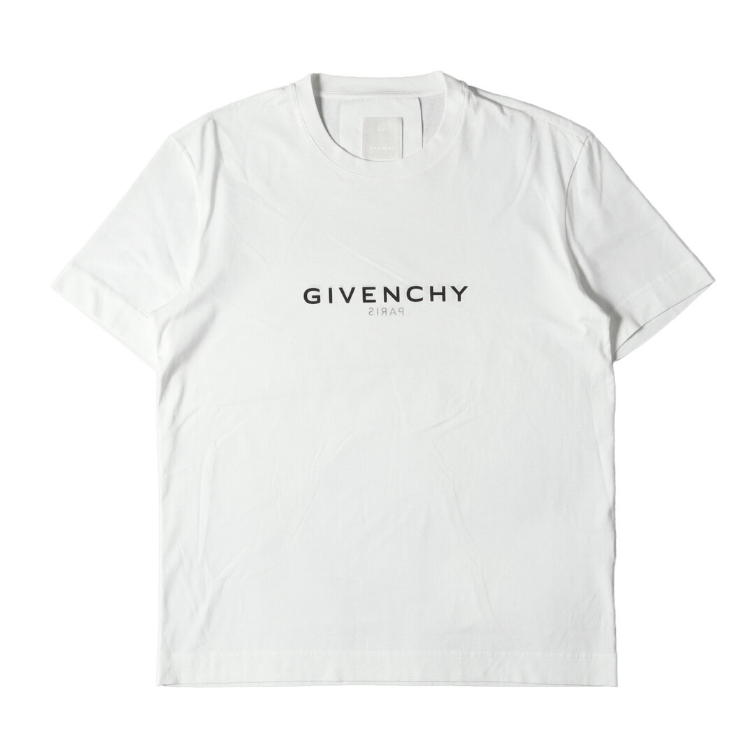 GIVENCHY(ジバンシィ)の新品同様 GIVENCHY ジバンシィ Tシャツ サイズ:XL 24SS 現行モデル ブランドロゴ リバース スリム クルーネック 半袖Tシャツ ホワイト 白 トップス カットソー 【メンズ】【中古】 メンズのトップス(Tシャツ/カットソー(半袖/袖なし))の商品写真