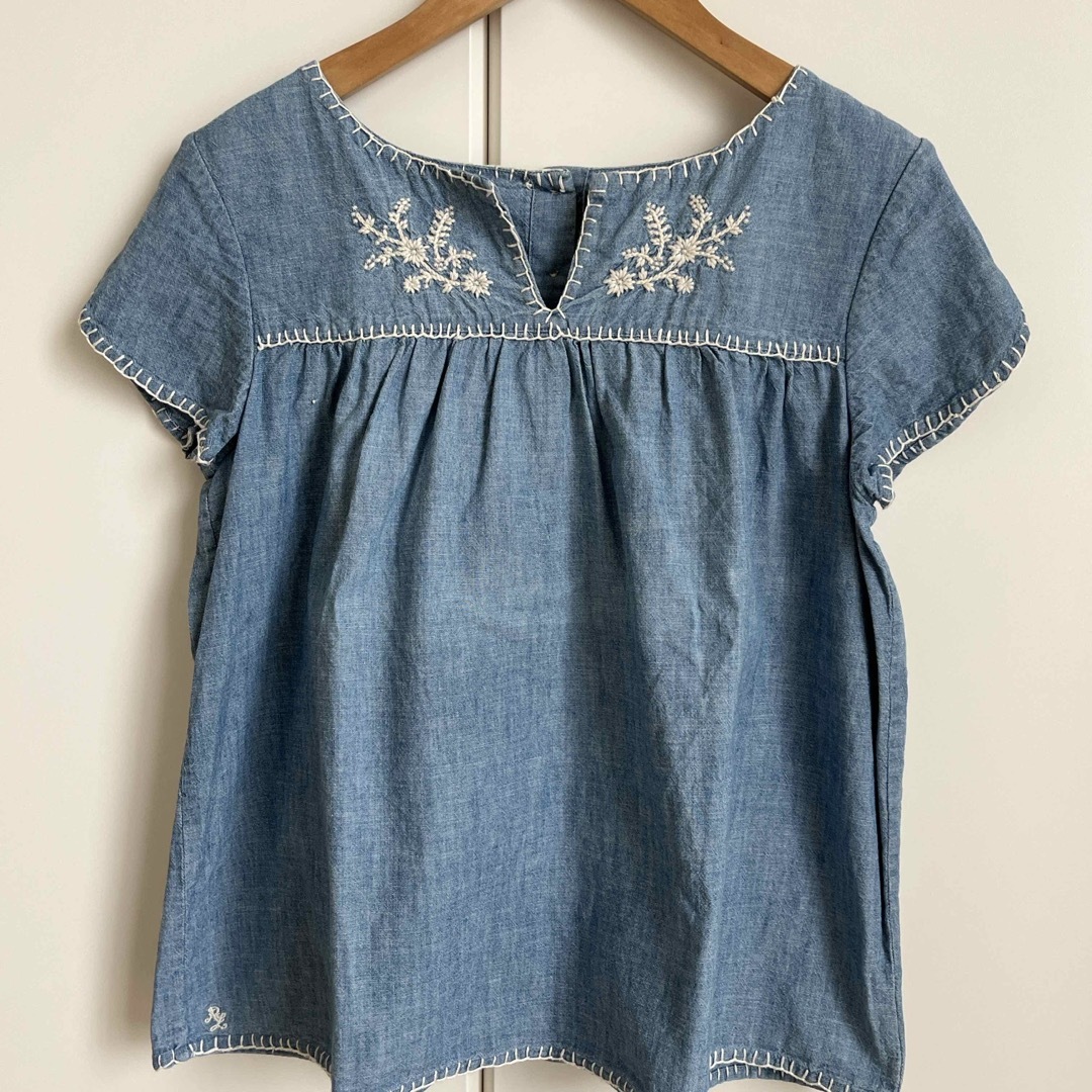 POLO RALPH LAUREN(ポロラルフローレン)のポロ ラルフローレン 女の子 ダンガリー  刺繍ブラウス 14T キッズ/ベビー/マタニティのキッズ服女の子用(90cm~)(ブラウス)の商品写真