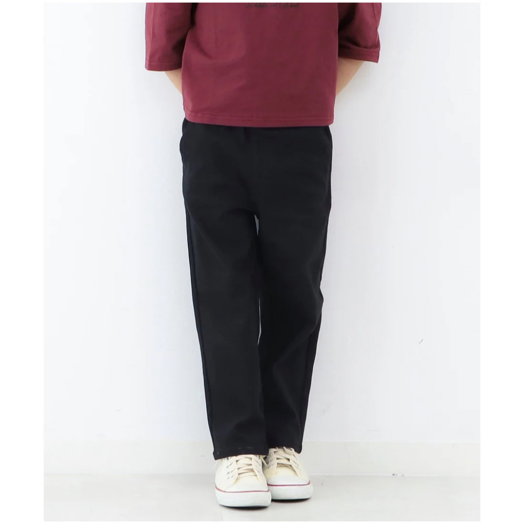 THE SHOP TK(ザショップティーケー)のTHE SHOP TK のびーるストレートパンツ 黒 ブラック ストレッチ140 キッズ/ベビー/マタニティのキッズ服男の子用(90cm~)(パンツ/スパッツ)の商品写真