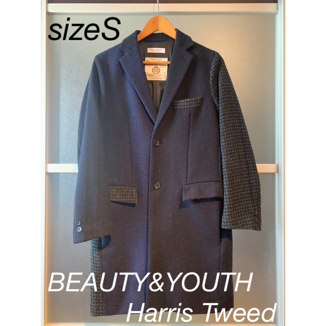 BEAUTY&YOUTH UNITED ARROWS(ビューティアンドユースユナイテッドアローズ)のBEAUTY&YOUTH Harris Tweed チェスターコート メンズのジャケット/アウター(チェスターコート)の商品写真