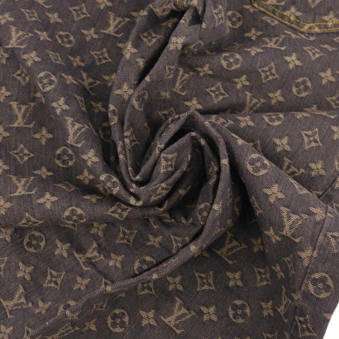 LOUIS VUITTON(ルイヴィトン)の美品 ルイヴィトン LOUIS VUITTON デニムパンツ モノグラム コットン ボトムス レディース イタリア製 42 ブラウン レディースのパンツ(デニム/ジーンズ)の商品写真