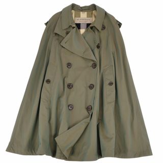 美品 バーバリー BURBERRY コート トレンチコート ケープ ポンチョ コットン 英国製 アウター レディース IT42