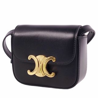 セリーヌ(celine)の極美品 セリーヌ CELINE バッグ ポーチ ミニ ショルダーバッグ ミニ クロード トリオンフ レザー カバン レディース 黒(ショルダーバッグ)