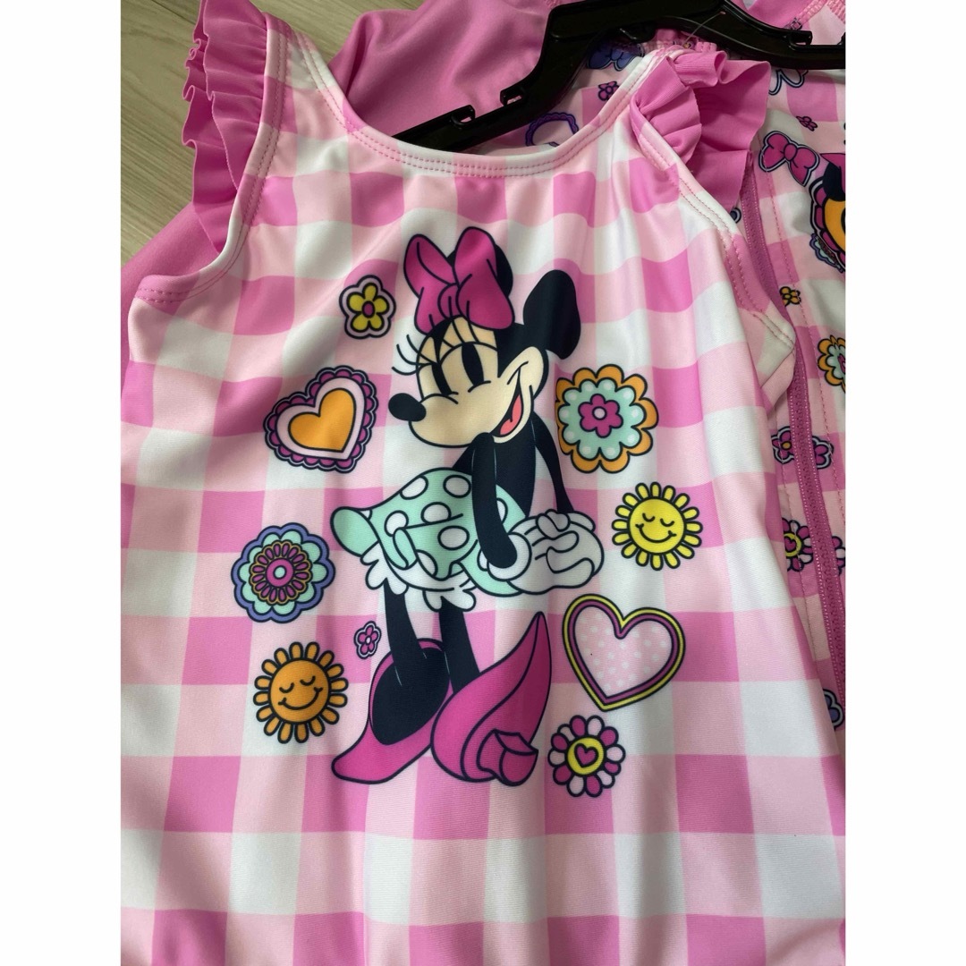 Disney ミニー 水着 2点セット ラッシュガード 5T キッズ/ベビー/マタニティのキッズ服女の子用(90cm~)(水着)の商品写真