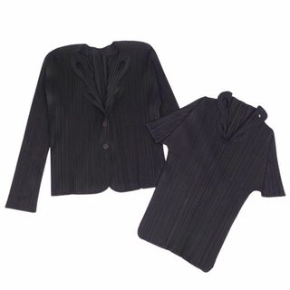 PLEATS PLEASE ISSEY MIYAKE - 美品 プリーツプリーズ イッセイミヤケ PLEATS PLEASE アンサンブル ジャケット シャツ ブラウス アウター レディース 3