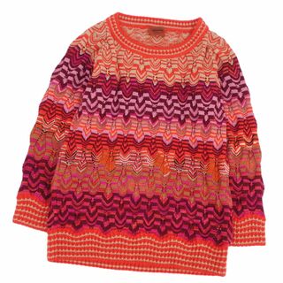 ミキハウス(mikihouse)の美品 ミッソーニ MISSONI ニット セーター ロングスリーブ 長袖 総柄 ウール モヘヤ トップス レディース 42(ニット/セーター)