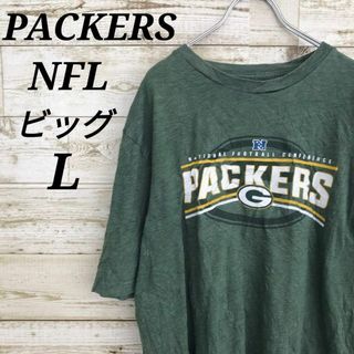 【k4003】USA古着NFLグリーンベイパッカーズ半袖ビッグTシャツL緑(Tシャツ/カットソー(半袖/袖なし))