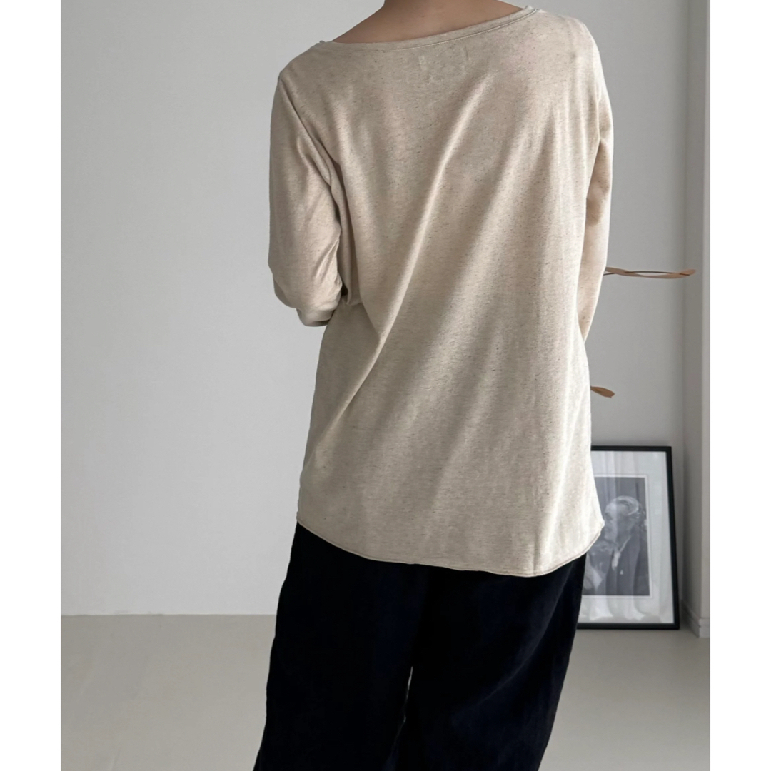 ARGUE(アギュー)のBELGIUM LINEN×COTTON LADY LONG T-SHIRTS レディースのトップス(Tシャツ(長袖/七分))の商品写真