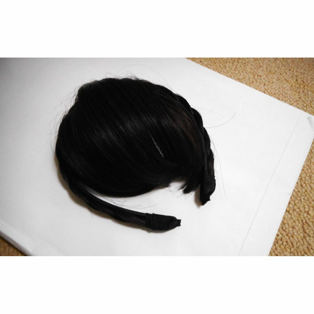 新品☆前髪付き三つ編みカチューシャ（ダークブラウン系） レディースのヘアアクセサリー(カチューシャ)の商品写真