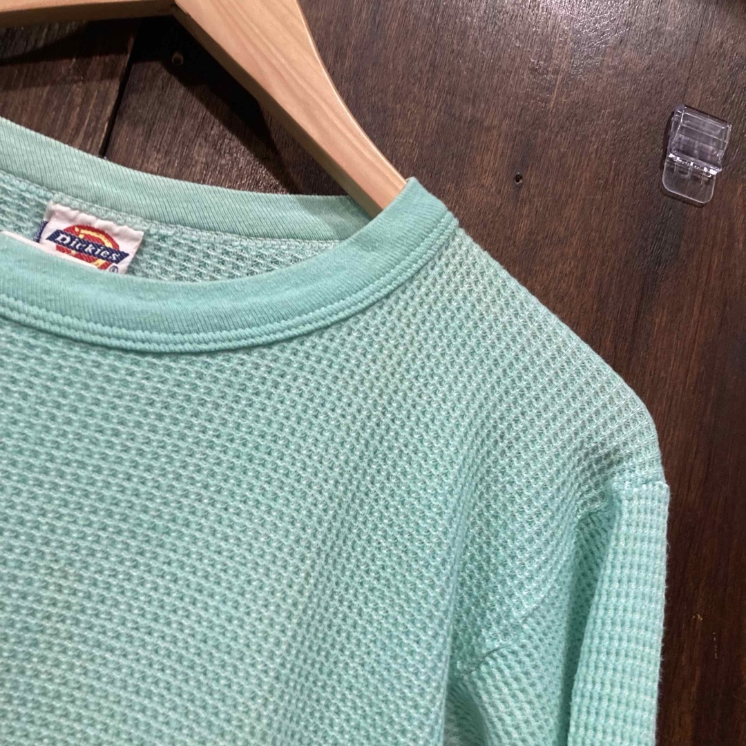 Dickies(ディッキーズ)のアメリカ古着 Dickies 長袖 サーマルカットソー 緑 ディッキーズ ロンT メンズのトップス(Tシャツ/カットソー(七分/長袖))の商品写真