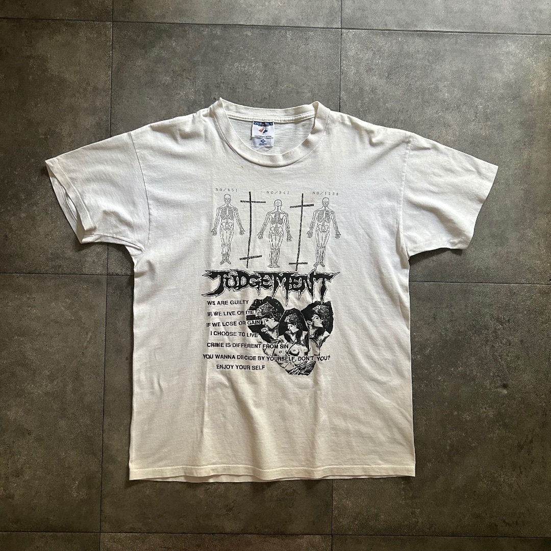 JERZEES - 90s ジャージーズ バンドtシャツ USA製 ジャッジメント M ホワイト