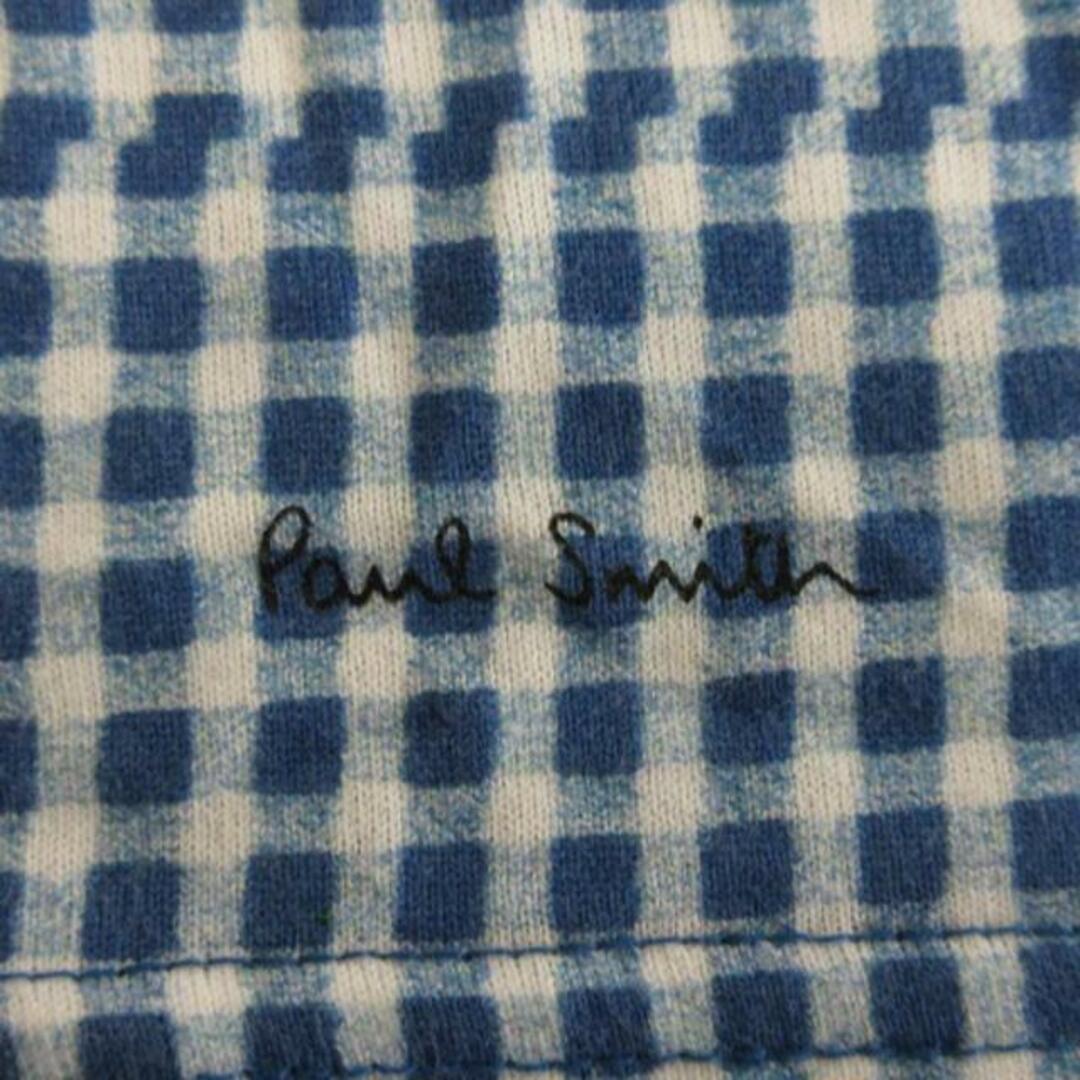 Paul Smith(ポールスミス)のポールスミス Paul+ Tシャツ 半袖 だまし絵 ギンガムチェック 青系 M レディースのトップス(Tシャツ(半袖/袖なし))の商品写真