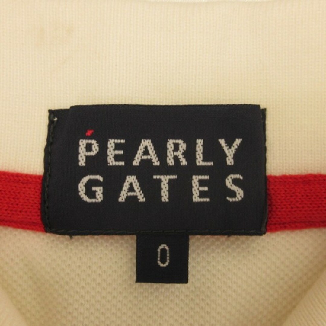 PEARLY GATES(パーリーゲイツ)のパーリーゲイツ ポロシャツ 半袖 刺繍 チェック 鹿の子 アイボリー 0 スポーツ/アウトドアのゴルフ(ウエア)の商品写真