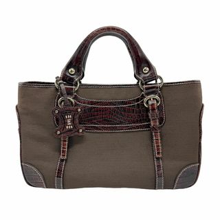 セリーヌ(celine)のセリーヌ CELINE ハンドバッグ ブギーバッグ キャンバス/レザー ブラウン レディース 送料無料【中古】 z0983(ハンドバッグ)