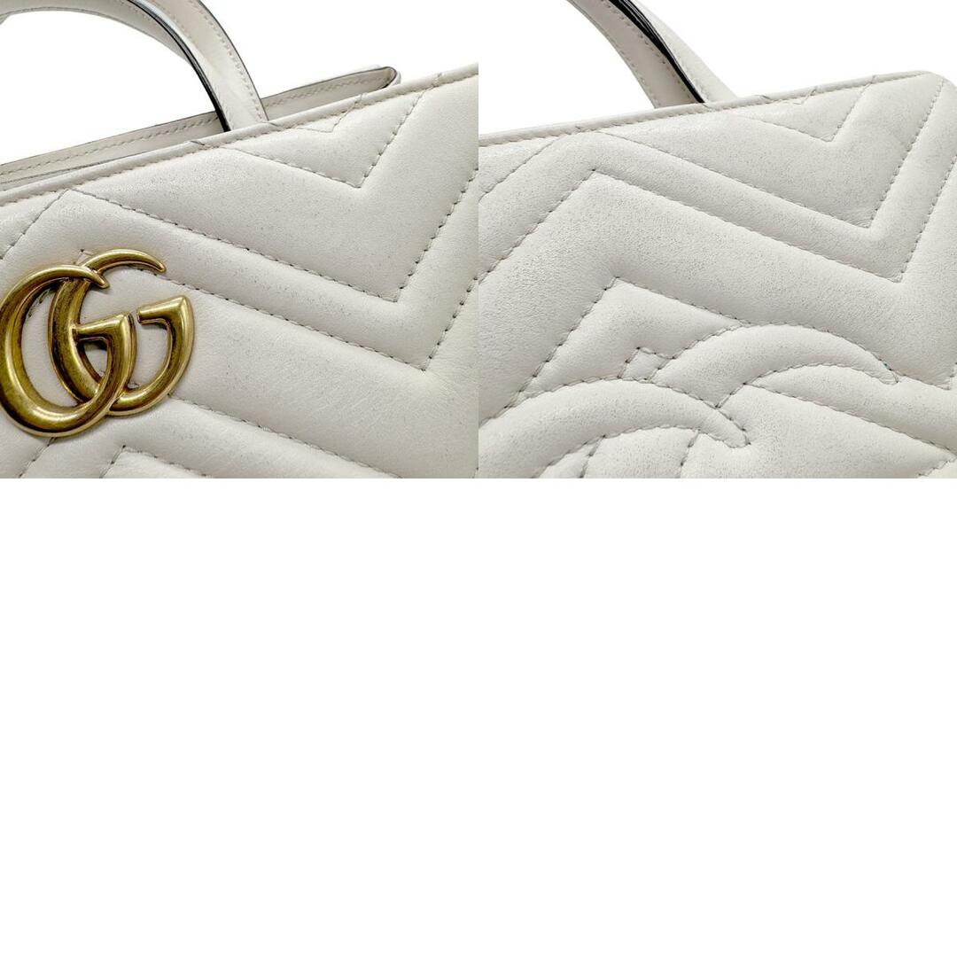 Gucci(グッチ)のグッチ GUCCI ハンドバッグ ショルダーバッグ GGマーモント レザー アイボリー レディース 448054 送料無料【中古】 z1006 レディースのバッグ(ハンドバッグ)の商品写真