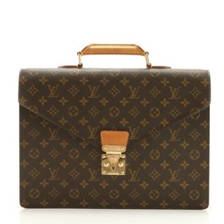 ルイヴィトン(LOUIS VUITTON)の美品 ルイヴィトン モノグラム セルヴィエット コンセイエ M53331 ビジネス バッグ 書類鞄 通勤 A4 レザー メンズ MMM AB4-3(ビジネスバッグ)