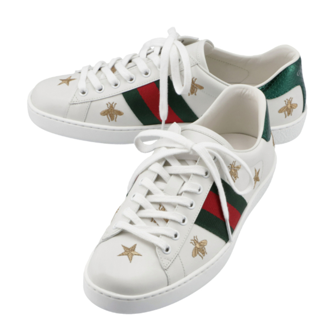 Gucci(グッチ)のグッチ/GUCCI シューズ メンズ NewAce スニーカー BIANCO/BIA/VRV/VERDE 386750-02JQ0-9073 _0410ff メンズの靴/シューズ(スニーカー)の商品写真