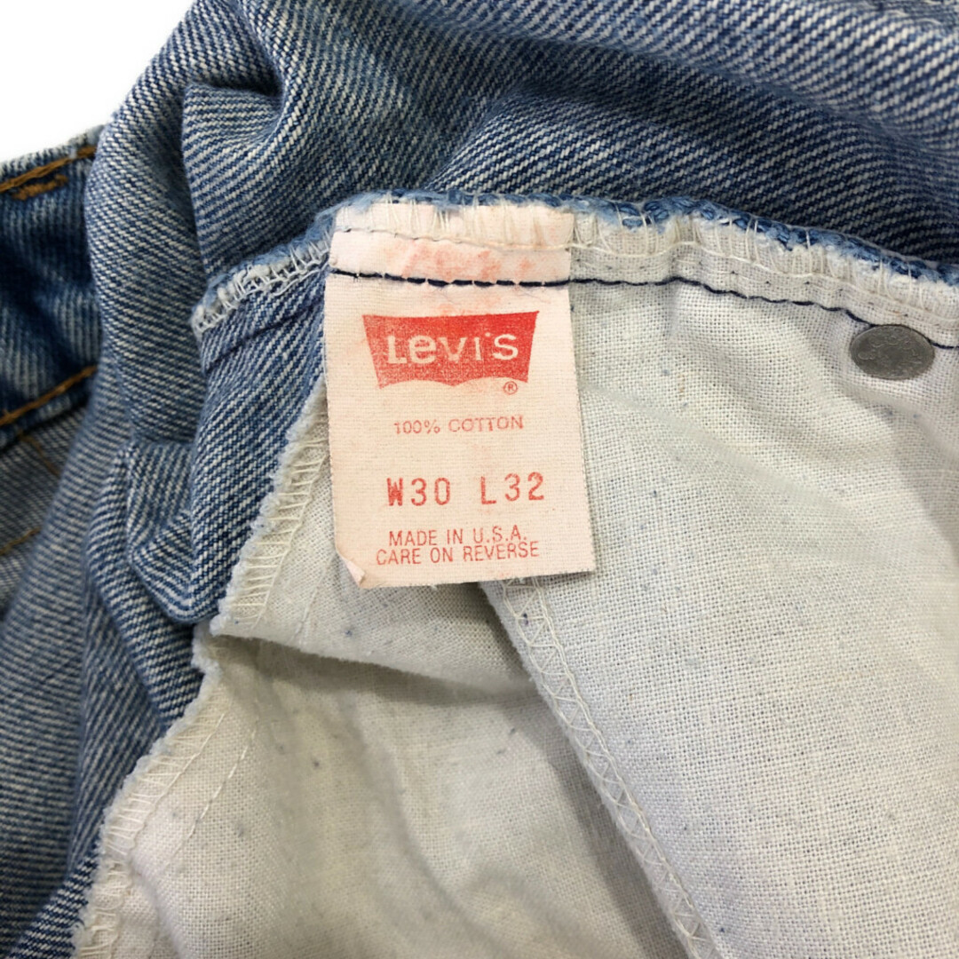 Levi's(リーバイス)の90年代 USA製 Levi's リーバイス 506 デニムパンツ アメカジ オレンジタブ ブルー (メンズ W30 L32) 中古 古着 Q5033 メンズのパンツ(デニム/ジーンズ)の商品写真