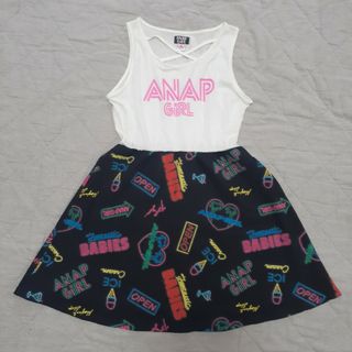 アナップガール(ANAP GiRL)の⚠️難あり⚠️ANAPGIRL☆ネオン柄ワンピース☆160cm(ワンピース)