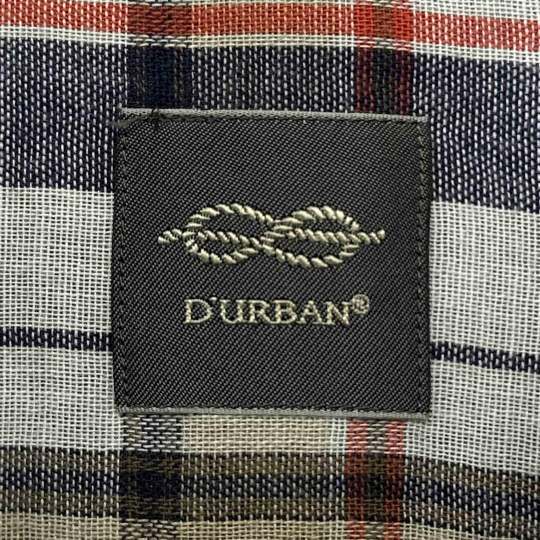 DURBAN ダーバン BD長袖シャツ チェック ボタンダウン サイズLL オレンジ ネイビー ベージュ メンズ ヴィンテージ ネ メンズのトップス(シャツ)の商品写真