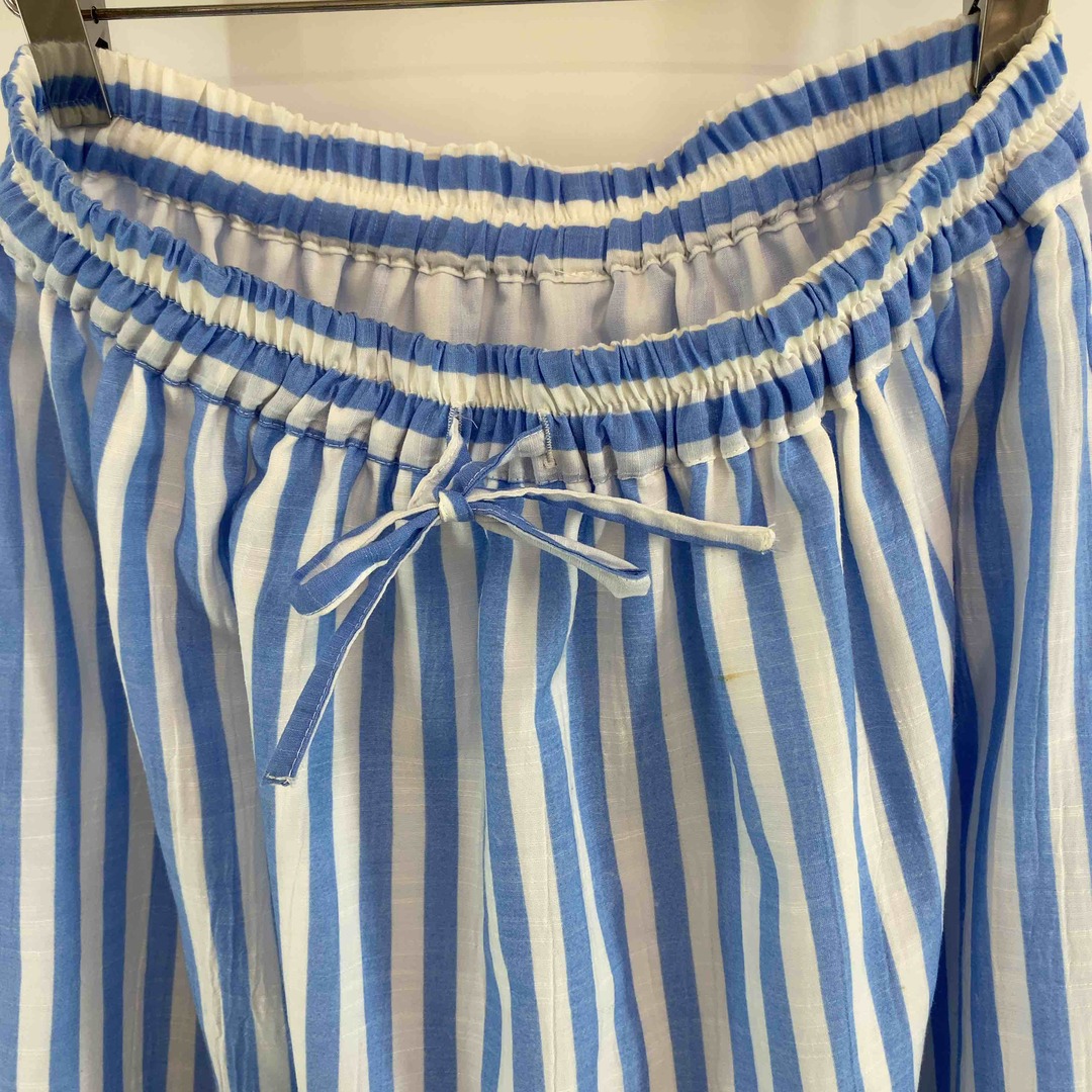 SM2(サマンサモスモス)のSamansa Mos2(SM2) サマンサモスモス レディース ロングスカート　ストライプ　ウエストゴム　水色 レディースのスカート(ロングスカート)の商品写真