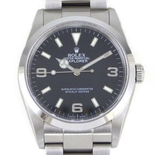 ロレックス(ROLEX)のロレックス Rolex 腕時計 エクスプローラー1 14270 夜光針・インデックス ブラック文字盤 黒 SS 自動巻き 【箱・保付き】 【中古】(腕時計(アナログ))