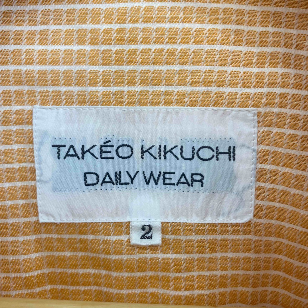 TAKEO KIKUCHI(タケオキクチ)のTAKEO KIKUCHI タケオキクチ メンズ 長袖シャツ　チェック　ポケット　オレンジ メンズのトップス(シャツ)の商品写真